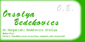 orsolya bedekovics business card